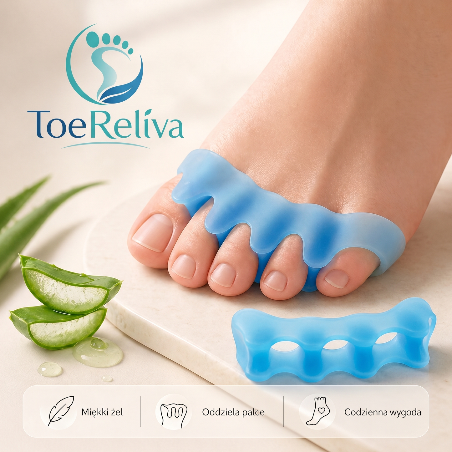 ToeReliva™ - Separatory palców na haluksy i stłoczone palce